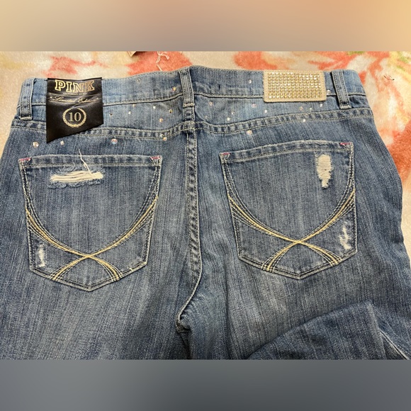 Pink Victoria Secret Limited Edition Bootcut Jeans Size 10 NWT - Picture 3 of 3